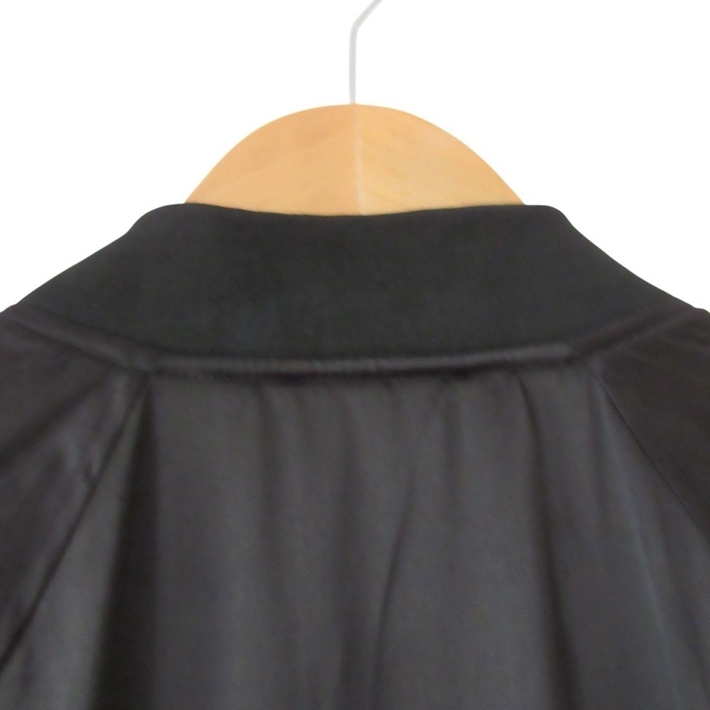 Lucky Brand Satin Bomber Jacket Small Black Embroidered Floral Bird Boho Pockets - Picture 7 of 10